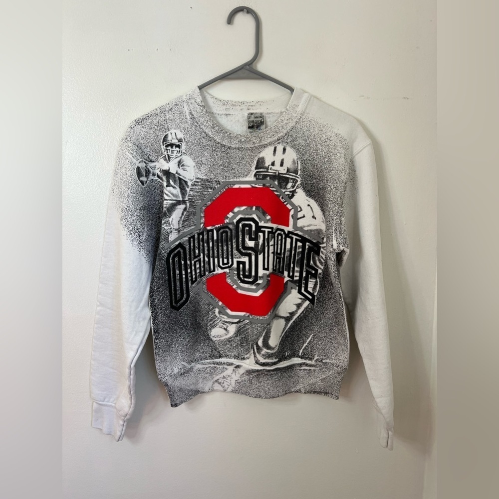 Vintage Ohio State AOP Graphic Sweatshirt Small